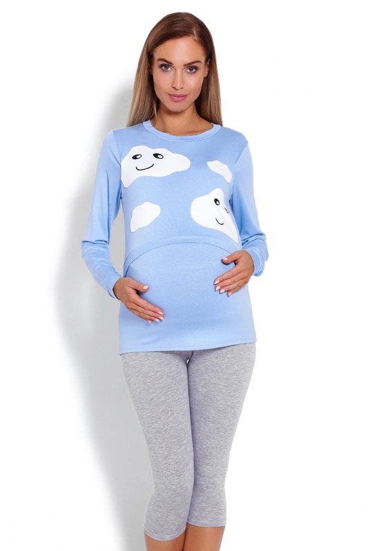 Těhotenské pyžamo model 22290566 sv. modré - PeeKaBoo