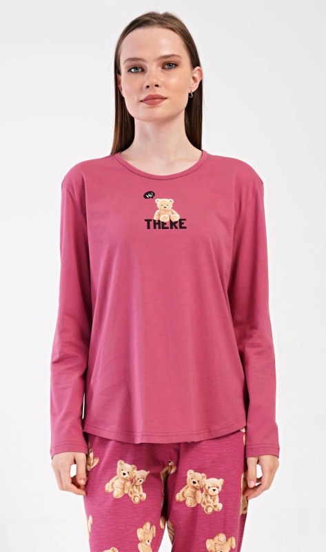 Dámské pyžamo dlouhé Pink model 22407139 - Vienetta