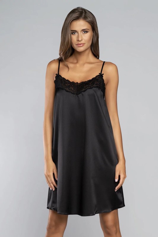 Dámská noční košilka krátká model 21410278 Černá - Italian Fashion - Dámské pyžama
