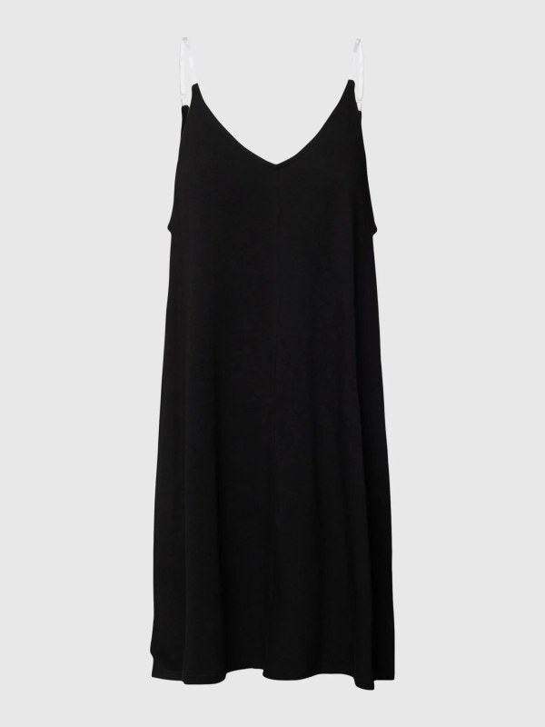 Dámská krátká noční košile s ramínky model 18354425 001 černá - DKNY