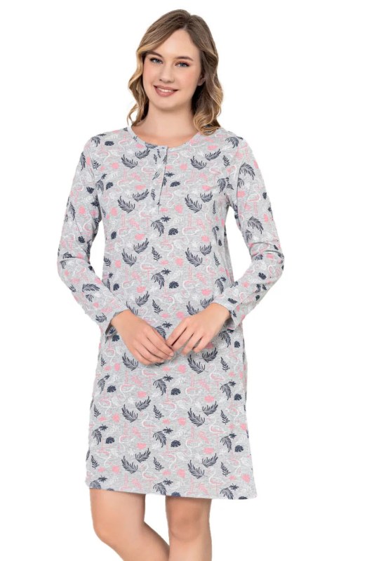 Dámská noční košile šedá s model 19034501 - Christina Secret
