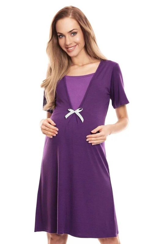 Dámská těhotenská noční košile model 19361527 fialová - PeeKaBoo - pyžama