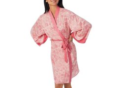 Dámský župan model 18854053 růžový s potiskem - DKNY