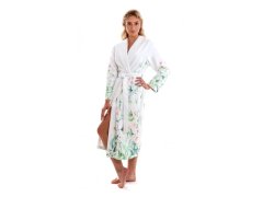 Dámský župan s límcem Bílá s květy model 18866165 - Vestis