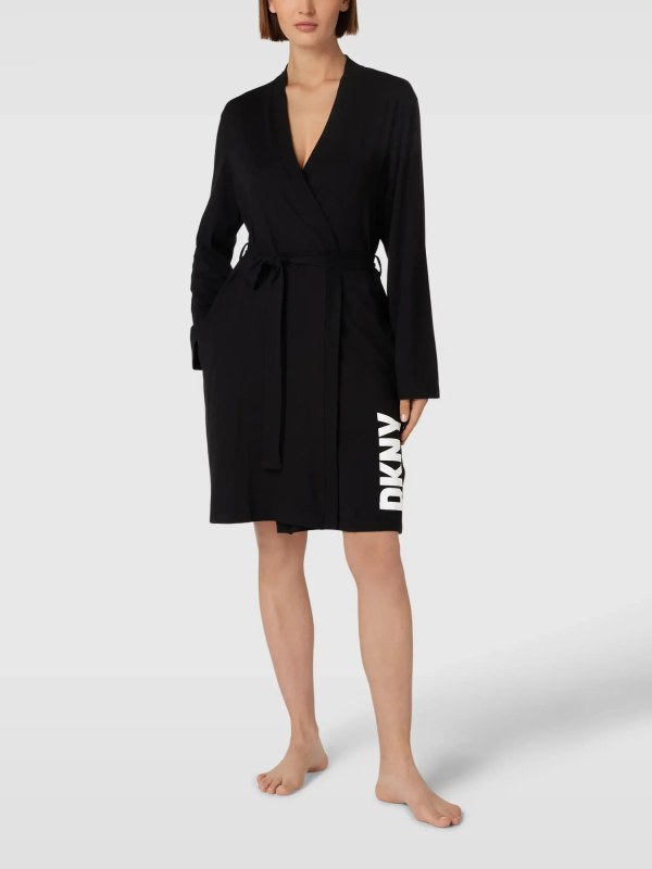 Krátký dámský župan model 18354424 001 černý - DKNY - spodní prádlo kalhotky