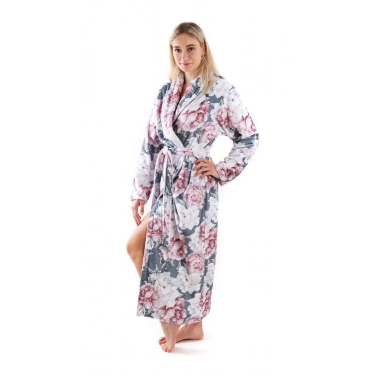 Dámský župan Tmavě šedá s květy model 21961126 - Vestis