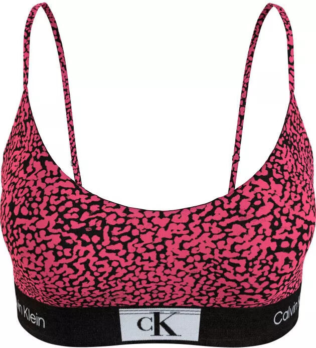 Dámská podprsenka 000QF7216E GNI tm. růžová se vzorem - Calvin Klein - Dámské spodní prádlo kalhotky
