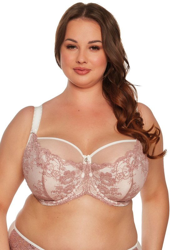 Dámská podprsenka Maxi Pudr růžová s ecru model 20973272 - Gaia Dámská podprsenka Maxi Pudr růžová s ecru model 20973272 - Gaia - spodní prádlo kalhotky
