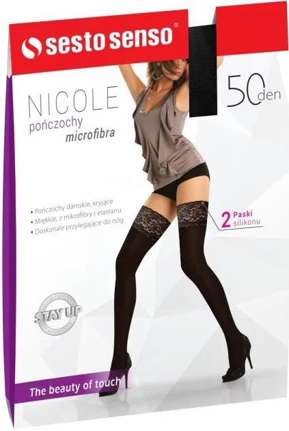 Dámské samodržící punčochy Nicole 50 DEN - Sesto Senso Dámské samodržící punčochy Nicole 50 DEN - Sesto Senso - bundy