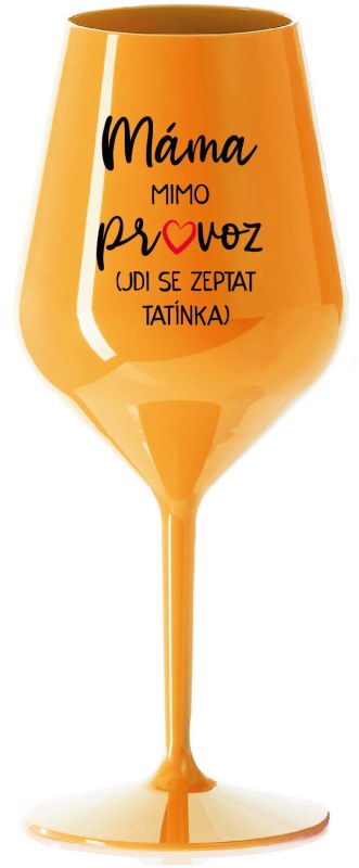 SE oranžová nerozbitná sklenice na víno 470 ml model 20482094 - Giftela - Dámské spodní prádlo podprsenky