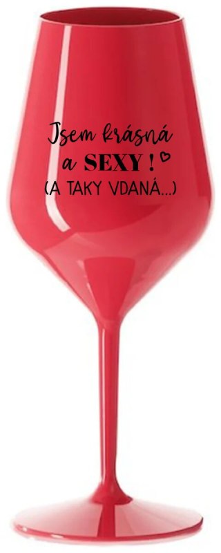 JSEM A červená nerozbitná sklenice na víno 470 ml model 20582095 - Giftela - Dámské plavky