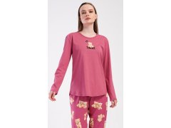 Dámské pyžamo dlouhé Pink model 22407139 - Vienetta 2