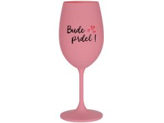 růžová sklenice na víno 350 ml model 20223867 - Giftela