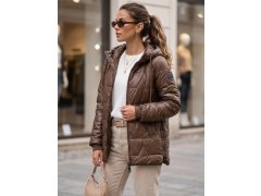 Dámská prošívaná přechodová bunda model 22594431 hnědá - FashionStreet