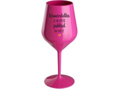 JE NA růžová nerozbitná sklenice na víno 470 ml model 20794871 - Giftela