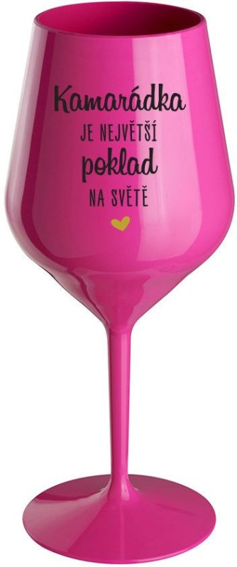 JE NA růžová nerozbitná sklenice na víno 470 ml model 20794871 - Giftela - Dámské erotické prádlo komplety a sety