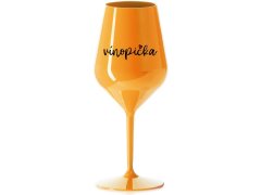 model 20233496 oranžová nerozbitná sklenice na víno 470 ml - Giftela
