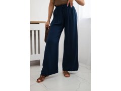 Dámské mušelínové kalhoty Tmavě modrá model 21092482 - FPrice