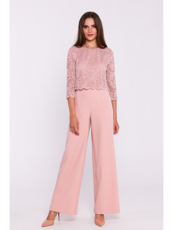 Dámský overal S381 Pudr růžová - Stylove