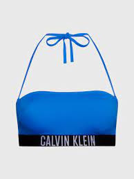 Dámská plavková podprsenka Bandeau KW0KW01966 C4X modrá-černá - Calvin Klein - Dámské plavky