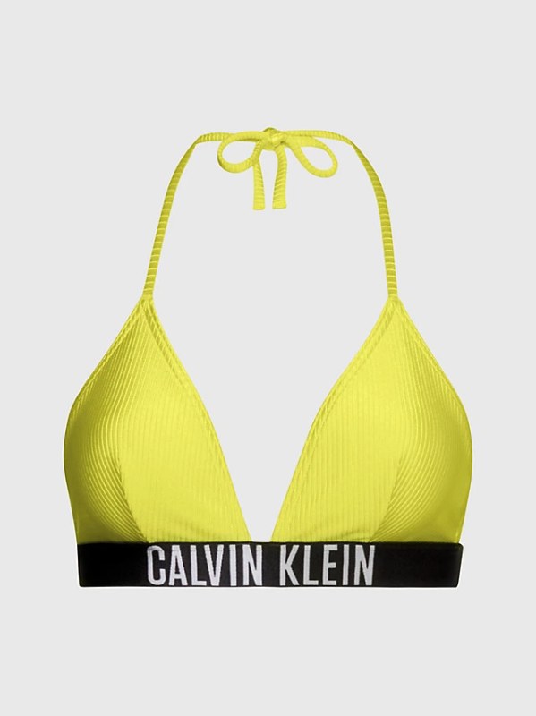 Dámský plavkový vrchní díl bikin KW0KW01967 LRF neon.žlutá - Calvin Klein - plavky