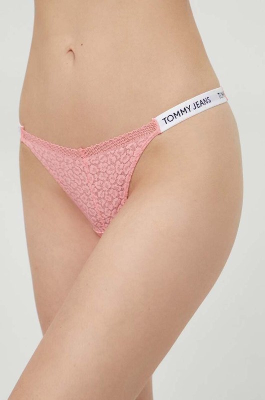 Dámská tanga HIGH LEG THONG UW0UW05160 TIC růžové - Tommy Hilfiger - Dámské plavky