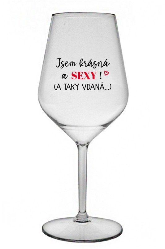 JSEM A čirá nerozbitná sklenice na víno 470 ml model 21085981 - Giftela JSEM A čirá nerozbitná sklenice na víno 470 ml model 21085981 - Giftela - plavky