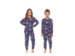 Dětské pyžamo Winter model 19151549 tmavě modré vánoční - DN Nightwear