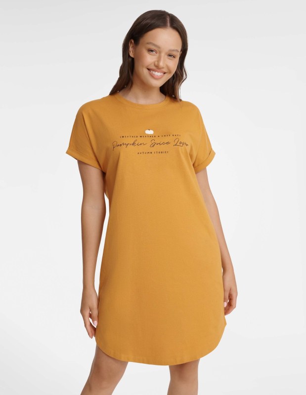Dámská noční košile 40934 Grind hořčicová - Henderson Ladies - Dámské pyžama