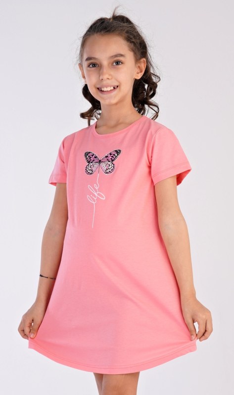 Dětská noční košile s krátkým rukávem Motýlek - Dámské pyžama