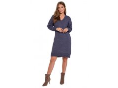 Svetrové šaty model 18422183 modré - Makover