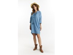 Džínové šaty s kapsami DRE2850 modré - Monnari
