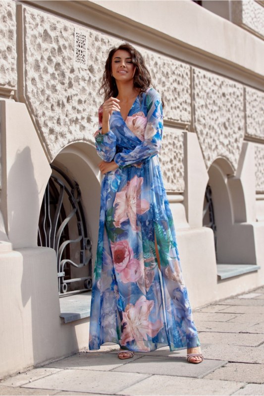 Denní šaty SUK0419 modro-zelené - Roco Fashion - Dámské saka