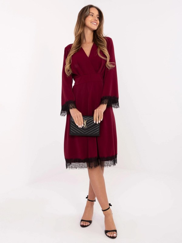 Dámské šaty model 22602778 bordó - FPrice - Dámské saka