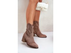 Boty na podpatku HY51-125 hnědé - Step in style