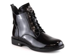 Dámské lakované boty na zip W WOL171A černé - Potocki