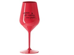 červená nerozbitná sklenice na víno 470 ml model 20243137 - Giftela