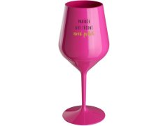 růžová nerozbitná sklenice na víno 470 ml model 20243147 - Giftela