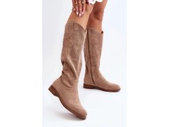 Ažurové kozačky model 20646522 hnědé Step in style - Inello