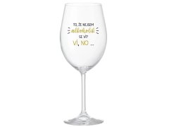 TO, ŽE NEJSEM ALKOHOLIK SE VÍ? VÍ, NO - čirá sklenice na víno 350 ml