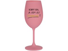 DEN, JSEM růžová sklenice na víno 350 ml model 21038447 - Giftela