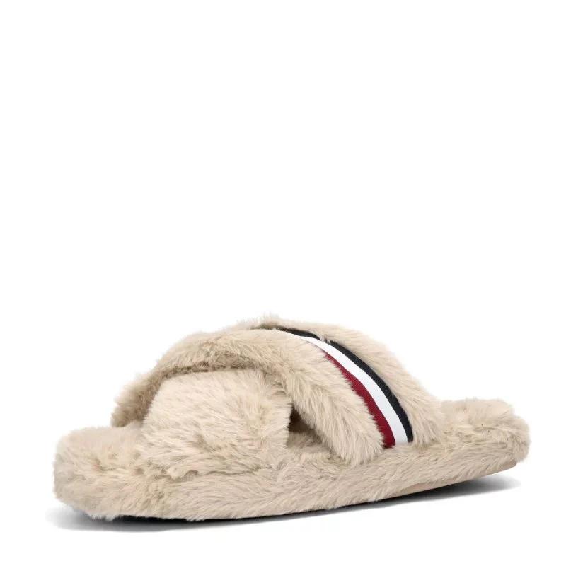 Domácí pantofle Cross Strap W Béžová model 20770371 - Tommy Hilfiger Domácí pantofle Cross Strap W Béžová model 20770371 - Tommy Hilfiger - spodní prádlo podvazkové pásy
