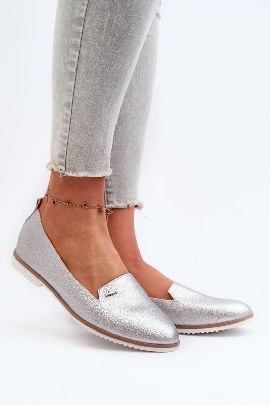 Mokasiny W-98 stříbrné - Step in style - Dámské spodní prádlo podvazkové pásy