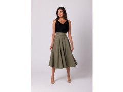 Sukně s vysokým pasem B265 olivová - Stylove