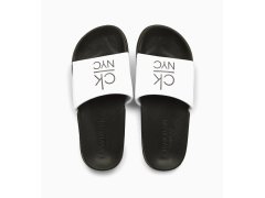 Pantofle KW0KW01054-YCD černobílá - Calvin Klein