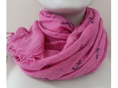 Dámský šátek růžový s potiskem - FPrice