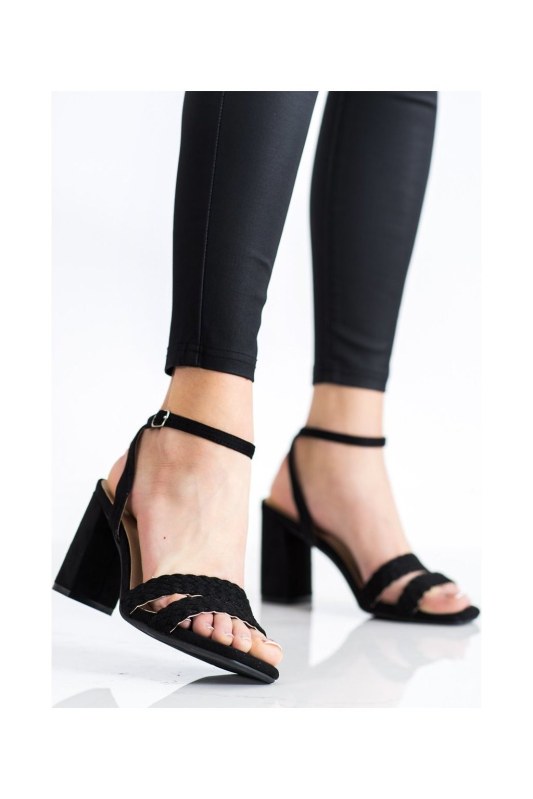 Dámské semišové sandálky na širokém podpatku K2012501NE - Kylie crazy - čepice, rukavice a šály