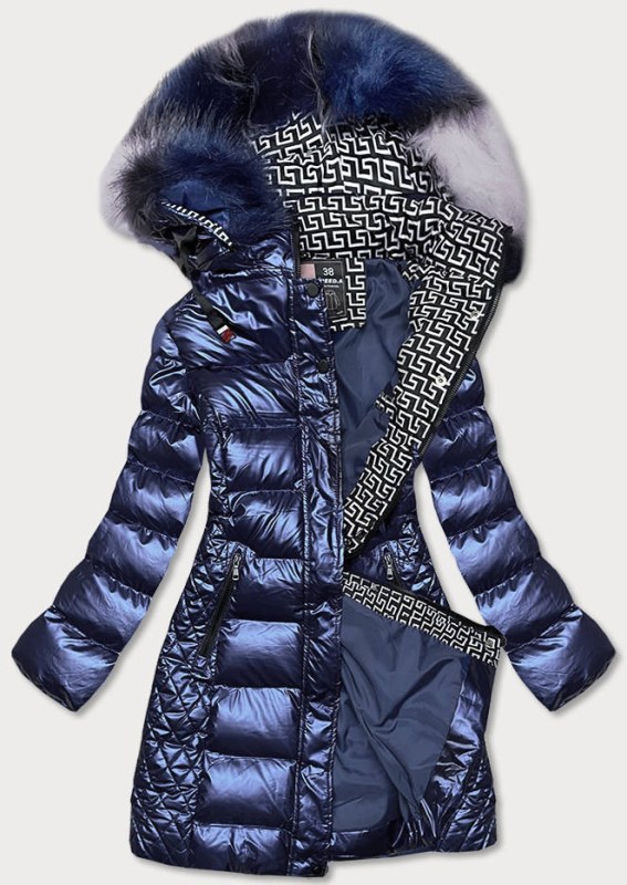 Dámská lesklá zimní bunda model 16984890 - Good looking - Doplňky čepice, rukavice a šály