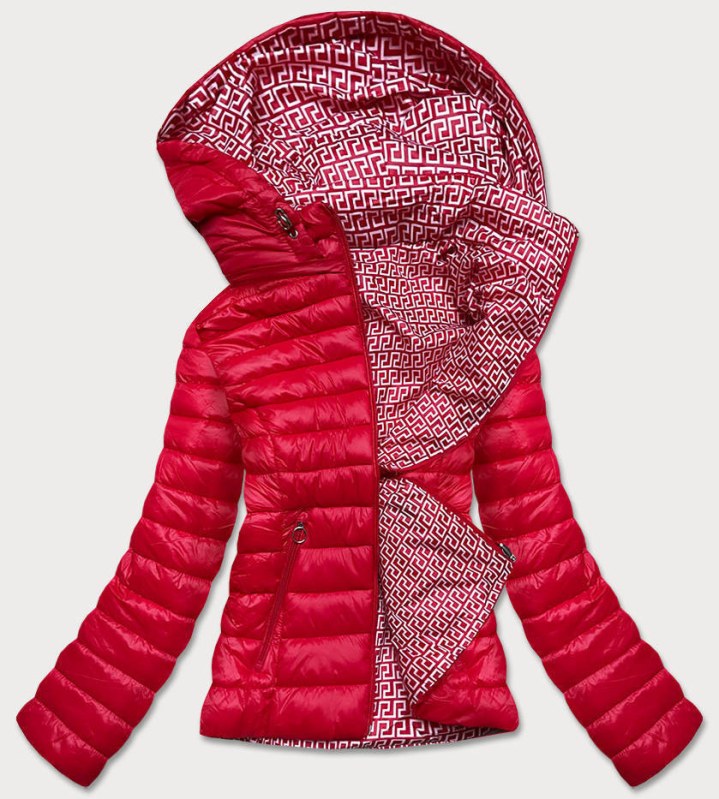 Červená oboustranná dámská prošívaná bunda model 18439319 - Good looking - Doplňky čepice, rukavice a šály