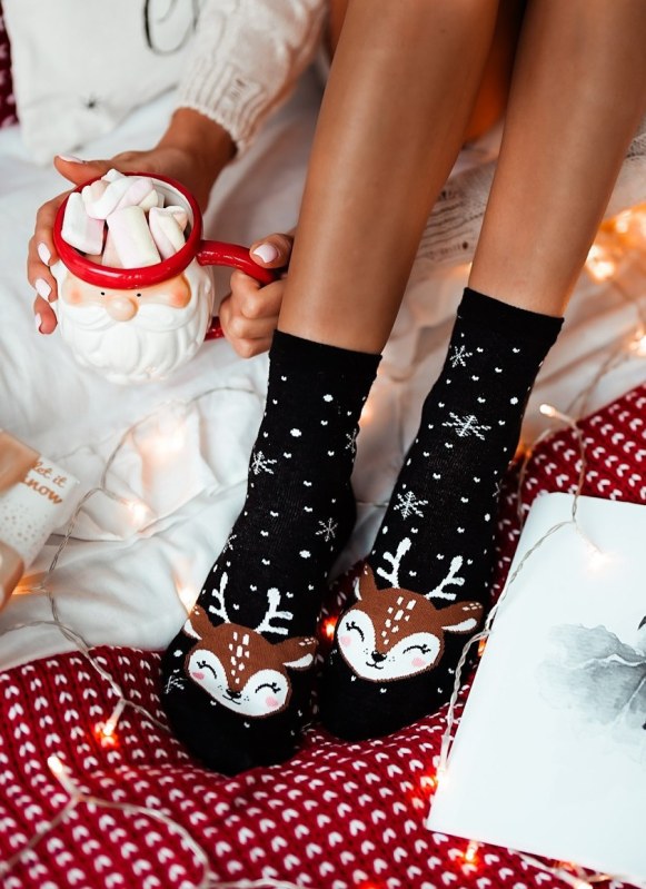 Dámské ponožky 1283 Vánoční mix barev - Milena - Doplňky čepice, rukavice a šály